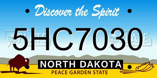 5HC7030 North Dakota License Plate