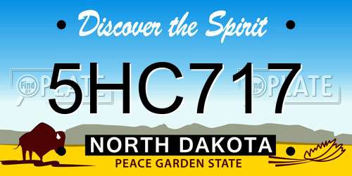 5HC717 North Dakota License Plate
