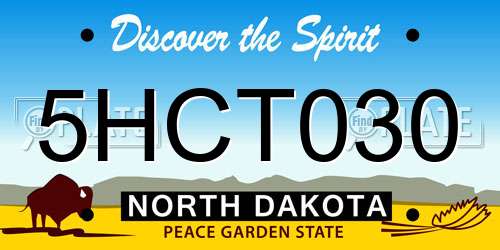 5HCT030 North Dakota License Plate