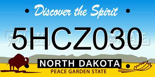 5HCZ030 North Dakota License Plate