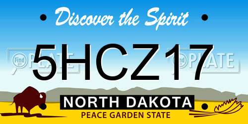 5HCZ17 North Dakota License Plate