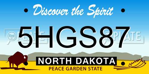 5HGS87 North Dakota License Plate