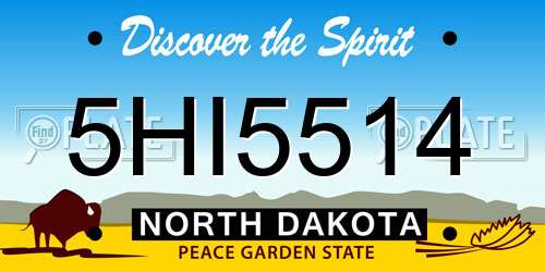5HI5514 North Dakota License Plate