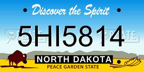 5HI5814 North Dakota License Plate