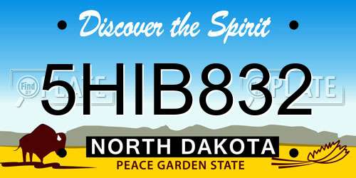 5HIB832 North Dakota License Plate