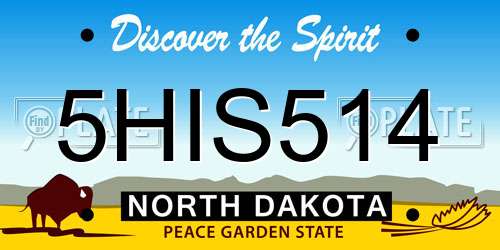 5HIS514 North Dakota License Plate