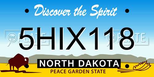 5HIX118 North Dakota License Plate