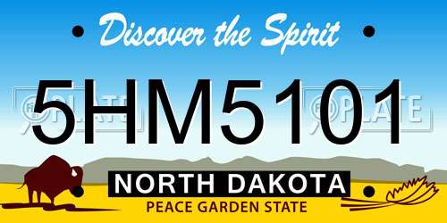 5HM5101 North Dakota License Plate