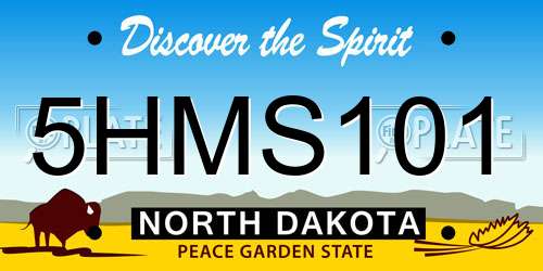 5HMS101 North Dakota License Plate