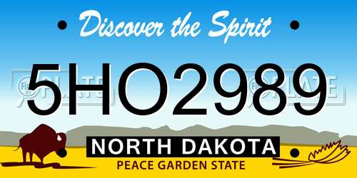 5HO2989 North Dakota License Plate