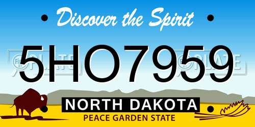 5HO7959 North Dakota License Plate
