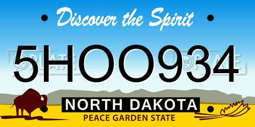 5HOO934 North Dakota License Plate