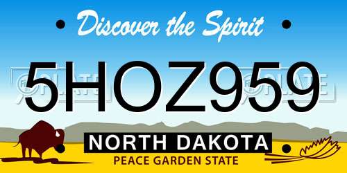 5HOZ959 North Dakota License Plate