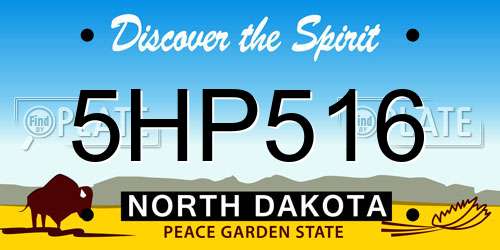 5HP516 North Dakota License Plate
