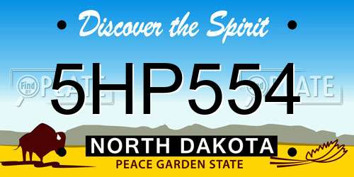 5HP554 North Dakota License Plate