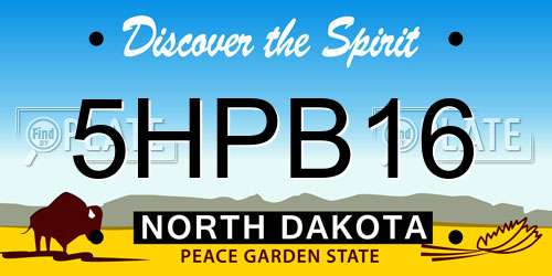 5HPB16 North Dakota License Plate