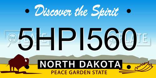 5HPI560 North Dakota License Plate