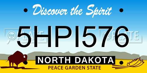 5HPI576 North Dakota License Plate