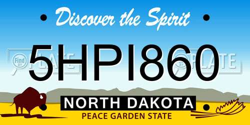 5HPI860 North Dakota License Plate