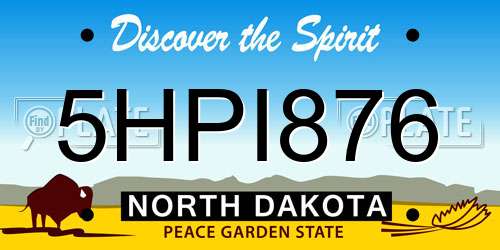 5HPI876 North Dakota License Plate