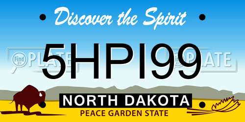 5HPI99 North Dakota License Plate