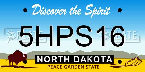 5HPS16 North Dakota License Plate
