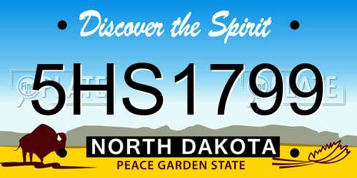5HS1799 North Dakota License Plate