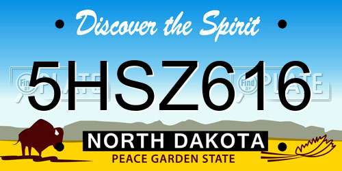 5HSZ616 North Dakota License Plate