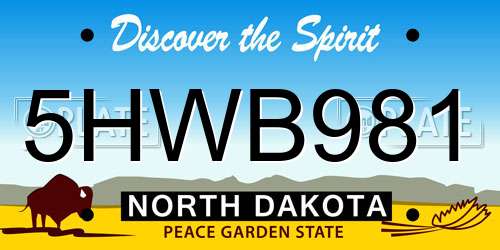 5HWB981 North Dakota License Plate