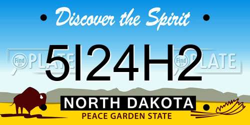 5I24H2 North Dakota License Plate
