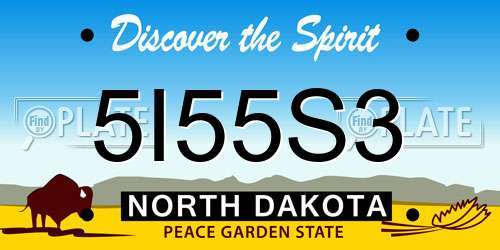 5I55S3 North Dakota License Plate