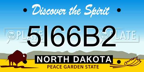 5I66B2 North Dakota License Plate