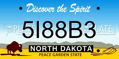 5I88B3 North Dakota License Plate