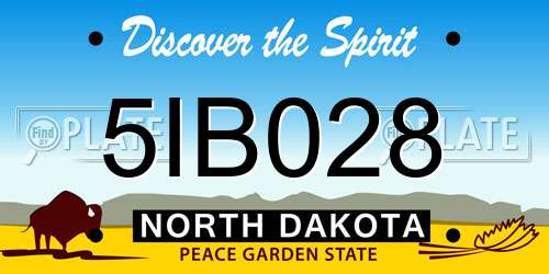 5IB028 North Dakota License Plate