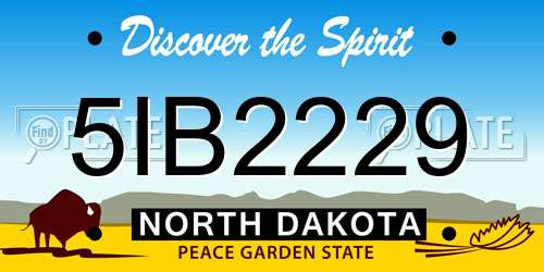 5IB2229 North Dakota License Plate