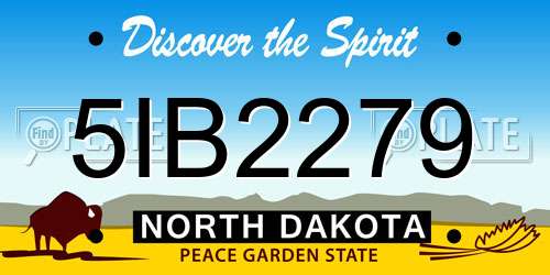 5IB2279 North Dakota License Plate