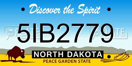 5IB2779 North Dakota License Plate