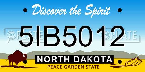 5IB5012 North Dakota License Plate