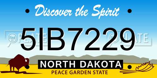 5IB7229 North Dakota License Plate