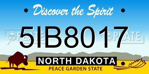5IB8017 North Dakota License Plate