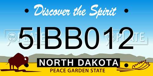 5IBB012 North Dakota License Plate