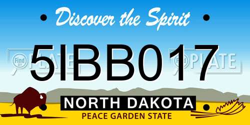 5IBB017 North Dakota License Plate