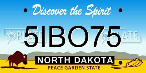 5IBO75 North Dakota License Plate