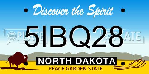 5IBQ28 North Dakota License Plate