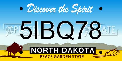 5IBQ78 North Dakota License Plate