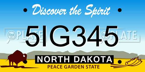 5IG345 North Dakota License Plate