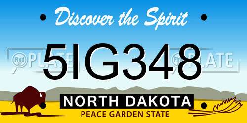 5IG348 North Dakota License Plate