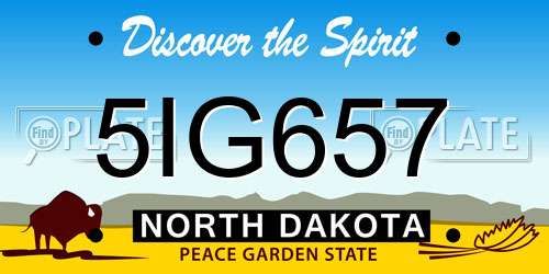 5IG657 North Dakota License Plate