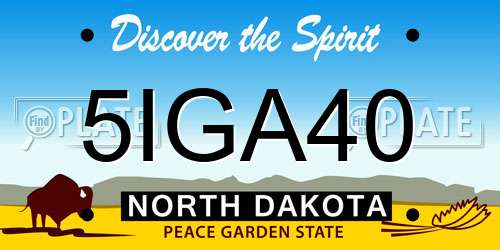 5IGA40 North Dakota License Plate