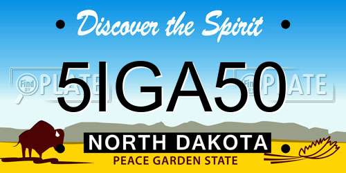 5IGA50 North Dakota License Plate